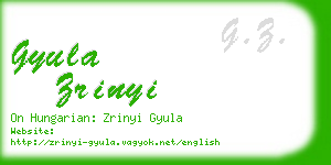 gyula zrinyi business card